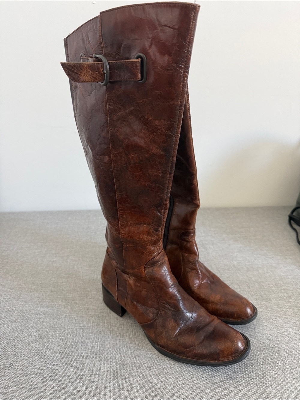 Women’s Brown Leather Knee-High Riding Boots